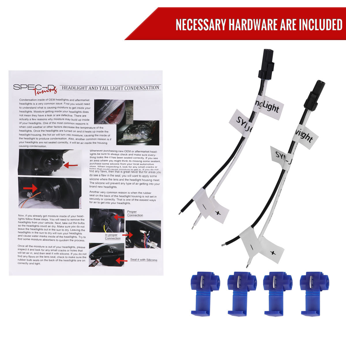 2000-2006 GMC Sierra/Denali/Yukon LED Strip Projector Headlights (Glossy Black Housing/Clear Lens)