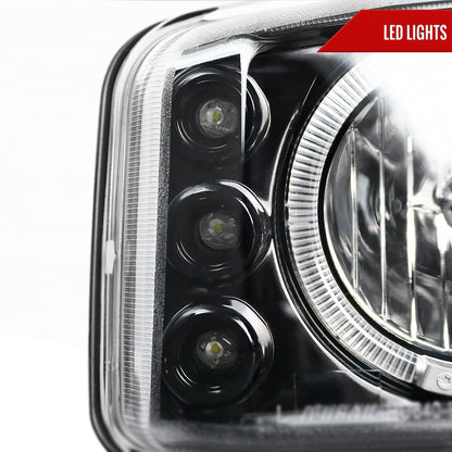 1999-2006 GMC Sierra/Yukon/Yukon XL Dual Halo Projector Headlights (Jet Black Housing/Clear Lens)