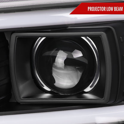 2000-2006 GMC Sierra/Denali/Yukon LED Strip Projector Headlights (Matte Black Housing/Clear Lens)