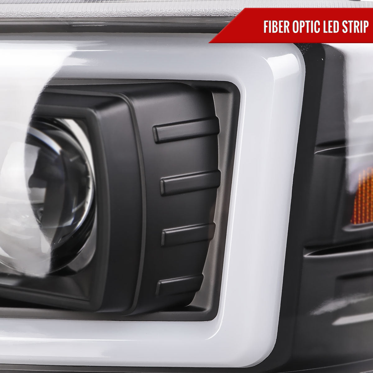 2000-2006 GMC Sierra/Denali/Yukon LED Strip Projector Headlights (Matte Black Housing/Clear Lens)