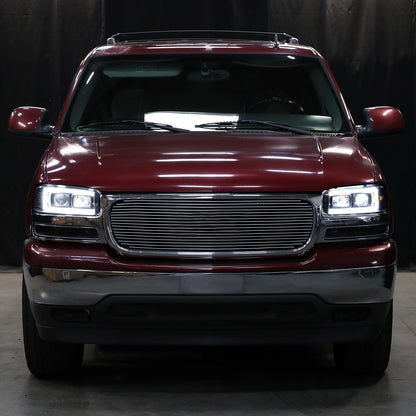 2000-2006 GMC Sierra/Denali/Yukon LED Strip Projector Headlights (Matte Black Housing/Clear Lens)