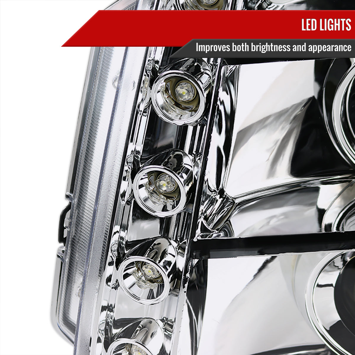 2007-2014 GMC Yukon/Yukon XL 1500/2500 Projector Headlights (Chrome Housing/Clear Lens)