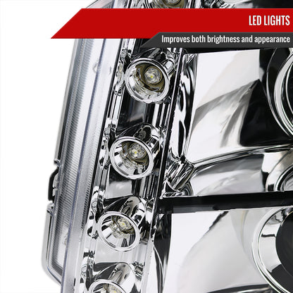 2007-2014 GMC Yukon/Yukon XL 1500/2500 Projector Headlights (Chrome Housing/Clear Lens)