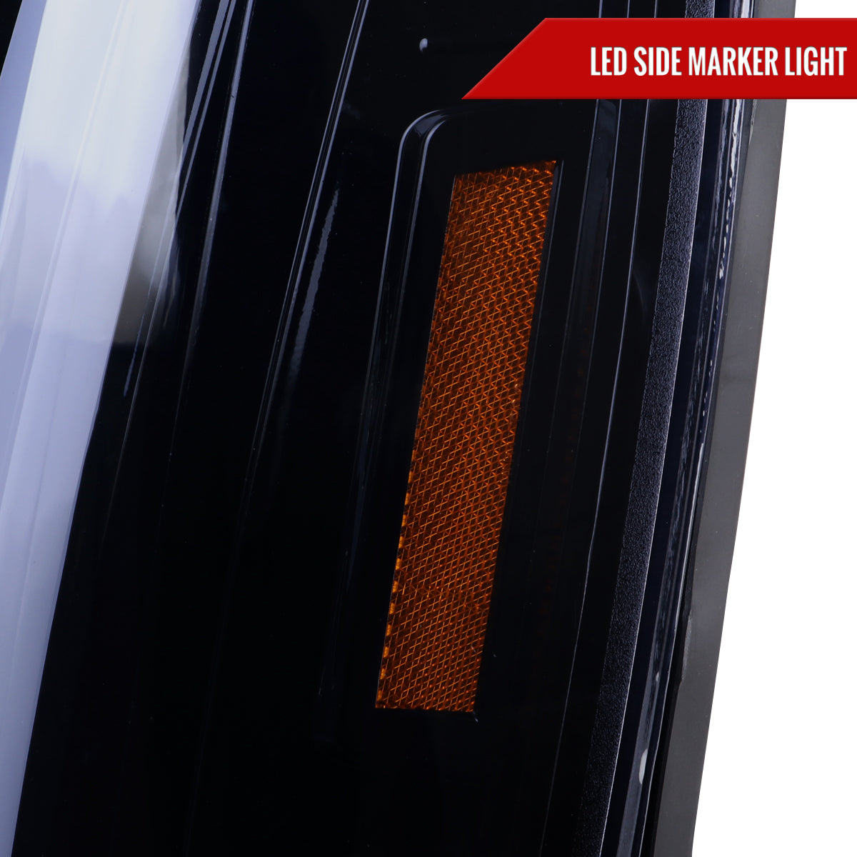 2007-2014 GMC Yukon/XL 1500/XL 2500 Switchback Sequential LED Turn Signal Projector Headlights (Glossy Black Housing/Smoked Lens)