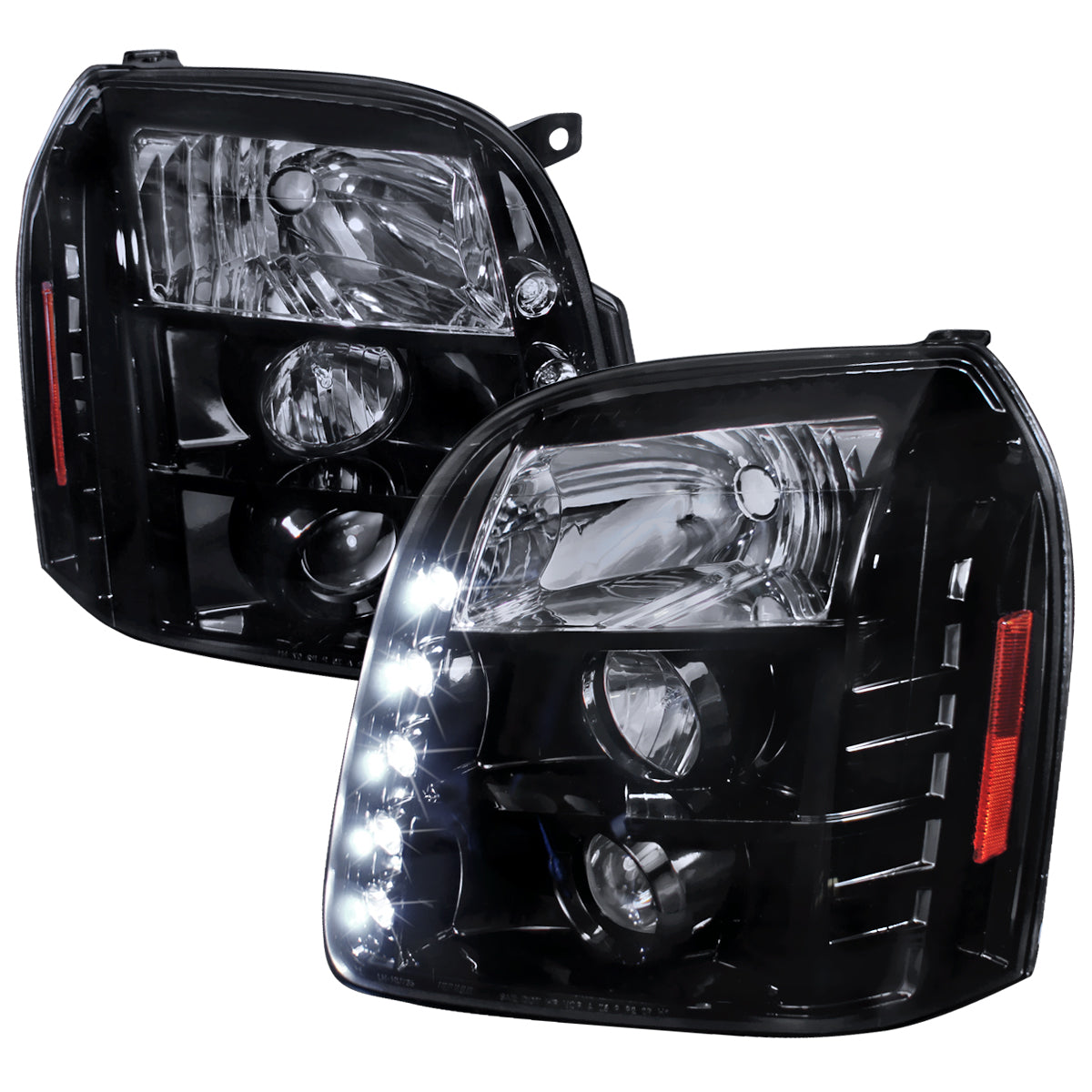 2007-2014 GMC Yukon/Yukon XL Projector Headlights (Glossy Black Housing/Smoked Lens)