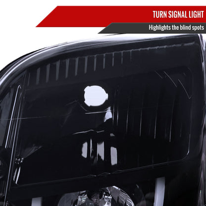 2007-2014 GMC Yukon/Yukon XL 1500/2500 LED U-Bar Projector Headlights (Glossy Black Housing/Light Smoked Lens)