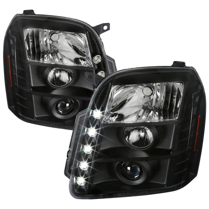 2007-2014 GMC Yukon/Yukon XL 1500/2500 Projector Headlights (Matte Black Housing/Clear Lens)
