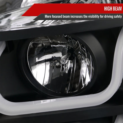 2007-2014 GMC Yukon/Yukon XL 1500/2500 LED U-Bar Projector Headlights (Matte Black Housing/Clear Lens)