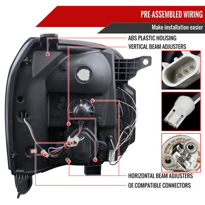 2007-2014 GMC Yukon/Yukon XL 1500/2500 LED U-Bar Projector Headlights (Matte Black Housing/Clear Lens)