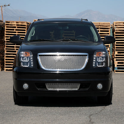 2007-2014 GMC Yukon/Yukon XL 1500/2500 LED U-Bar Projector Headlights (Matte Black Housing/Clear Lens)