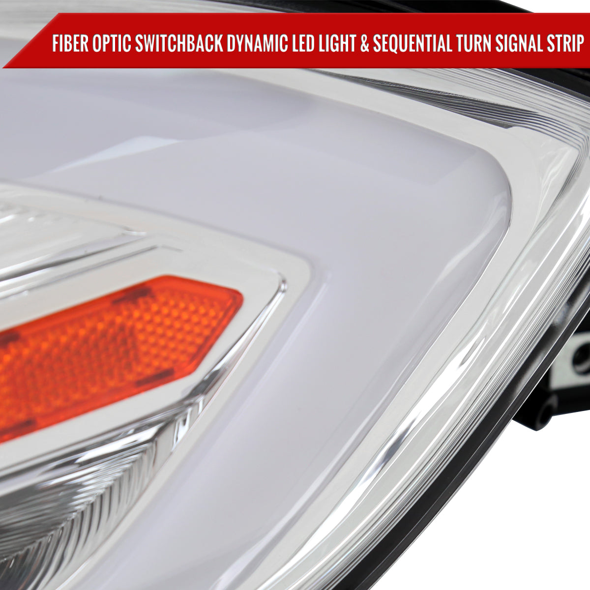 2013-2016 Dodge Dart Switchback Sequential Animated LED Bar Projector Headlights (Chrome Housing/Clear Lens)