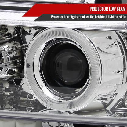 1996-2003 BMW E39 5 Series Dual Halo Projector Headlights (Chrome Housing/Clear Lens)