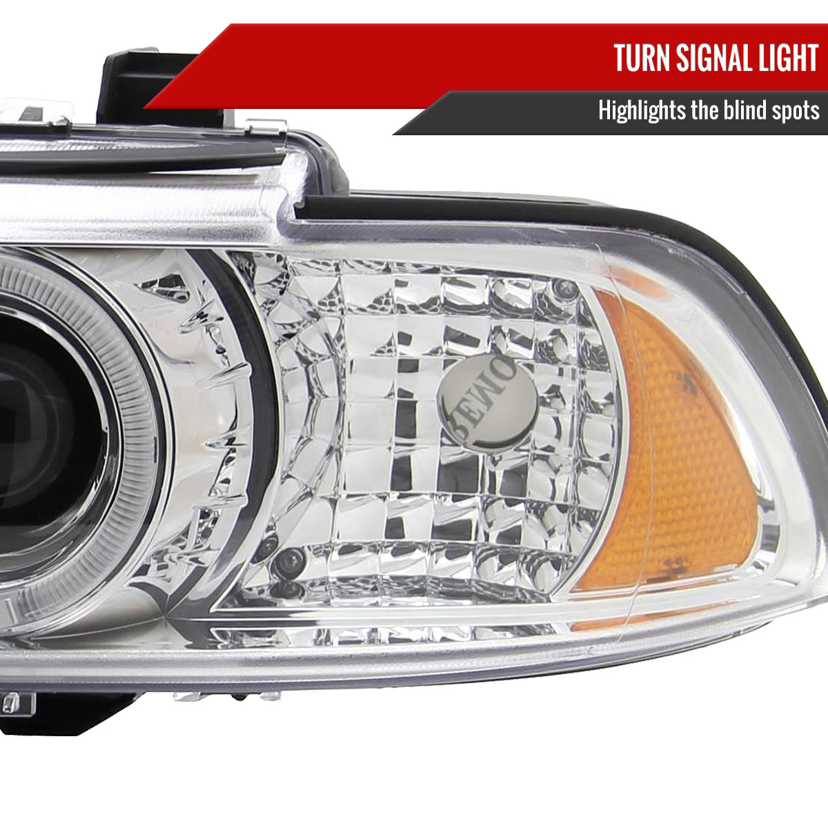 1996-2003 BMW E39 5 Series Dual Halo Projector Headlights (Chrome Housing/Clear Lens)