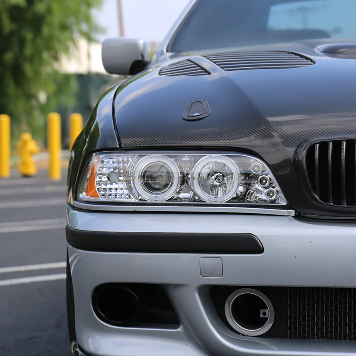 1996-2003 BMW E39 5 Series Dual Halo Projector Headlights (Chrome Housing/Clear Lens)