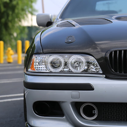 1996-2003 BMW E39 5 Series Dual Halo Projector Headlights (Chrome Housing/Clear Lens)