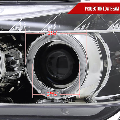2006-2008 BMW E90 3 Series Sedan Dual Halo Projector Headlights w/ LED Light Strip (Chrome Housing/Clear Lens)