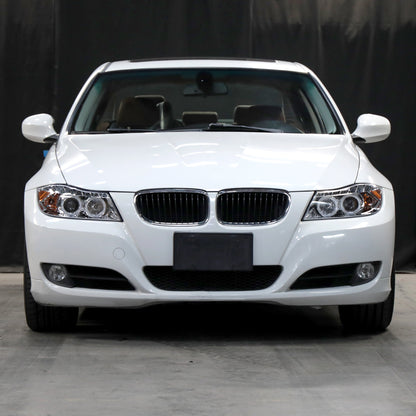 2006-2008 BMW E90 3 Series Sedan Dual Halo Projector Headlights w/ LED Light Strip (Chrome Housing/Clear Lens)