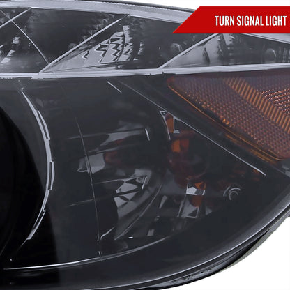 2006-2008 BMW E90 3 Series Sedan Dual Halo Projector Headlights w/ LED Light Strip (Glossy Black Housing/Smoked Lens)