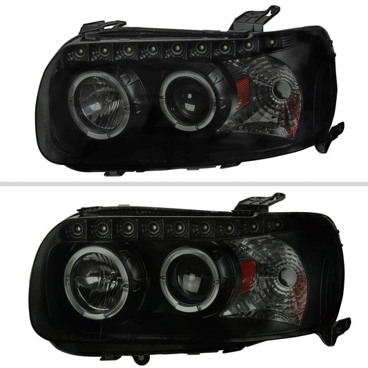 2005-2007 Ford Escape Dual Halo Projector Headlights w/ SMD LED Light Strip (Black Housing/Smoked Lens)