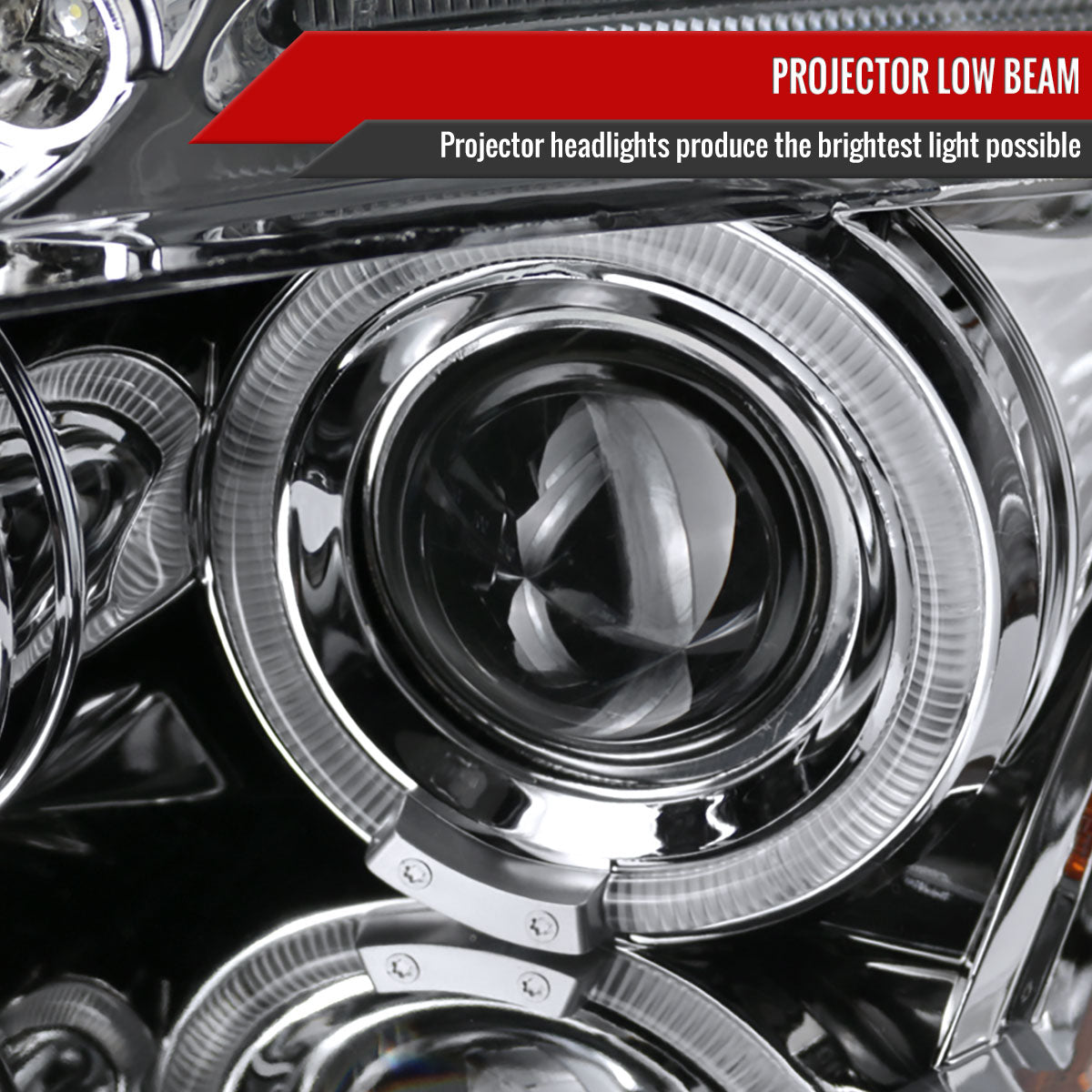 2006-2011 Mitsubishi Eclipse Dual Halo Projector Headlights (Chrome Housing/Clear Lens)