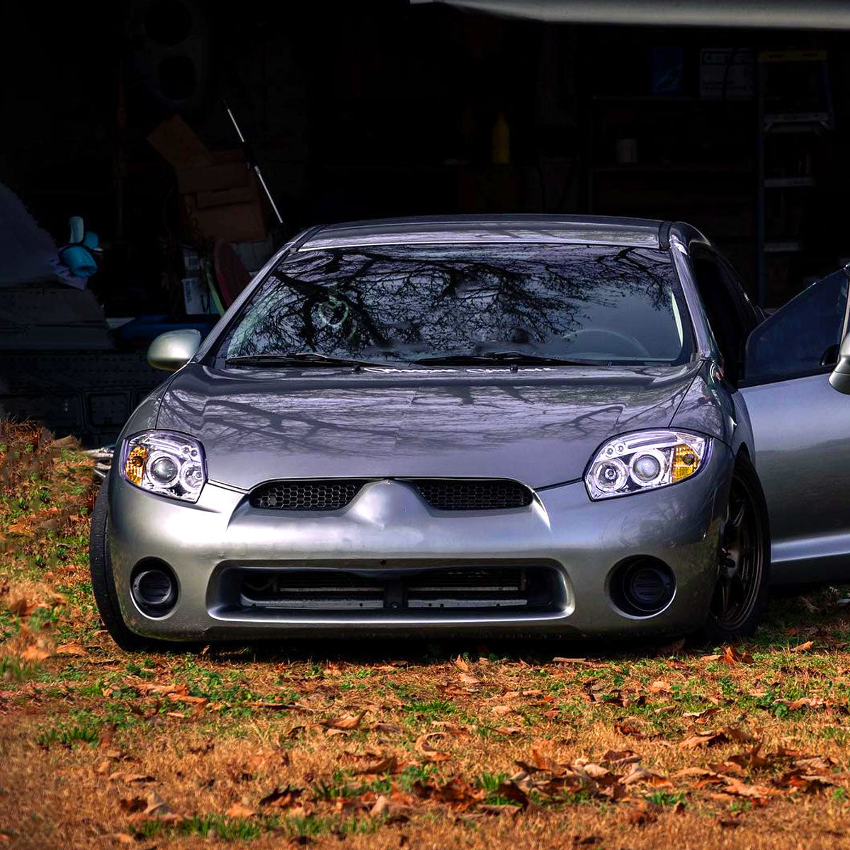 2006-2011 Mitsubishi Eclipse Dual Halo Projector Headlights (Chrome Housing/Clear Lens)