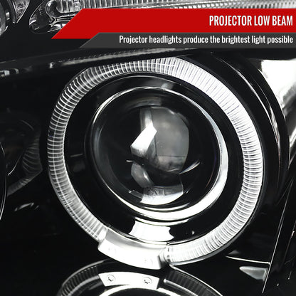 2006-2011 Mitsubishi Eclipse Dual Halo Projector Headlights (Jet Black Housing/Clear Lens)