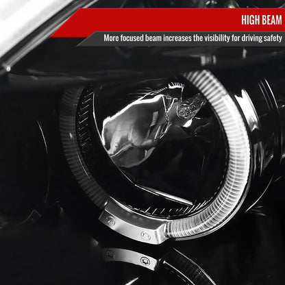 2006-2011 Mitsubishi Eclipse Dual Halo Projector Headlights (Jet Black Housing/Clear Lens)
