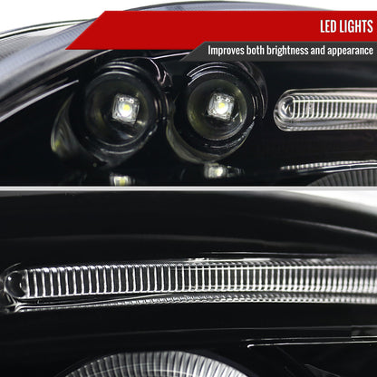 2006-2011 Mitsubishi Eclipse Dual Halo Projector Headlights (Jet Black Housing/Clear Lens)