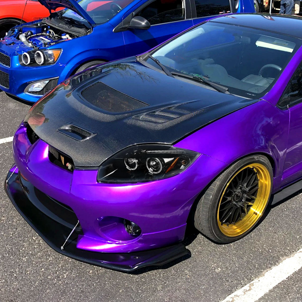 2006-2011 Mitsubishi Eclipse Dual Halo Projector Headlights (Jet Black Housing/Clear Lens)