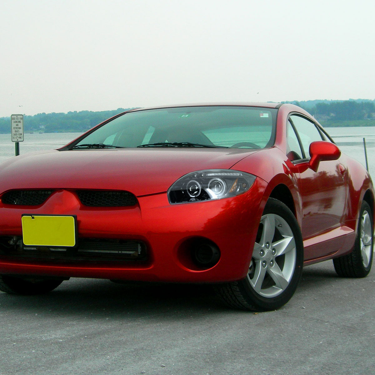 2006-2011 Mitsubishi Eclipse Dual Halo Projector Headlights (Jet Black Housing/Clear Lens)