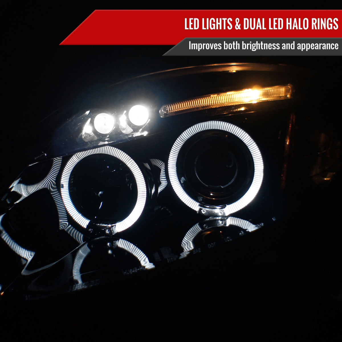 2006-2011 Mitsubishi Eclipse Dual Halo Projector Headlights (Glossy Black Housing/Smoked Lens)