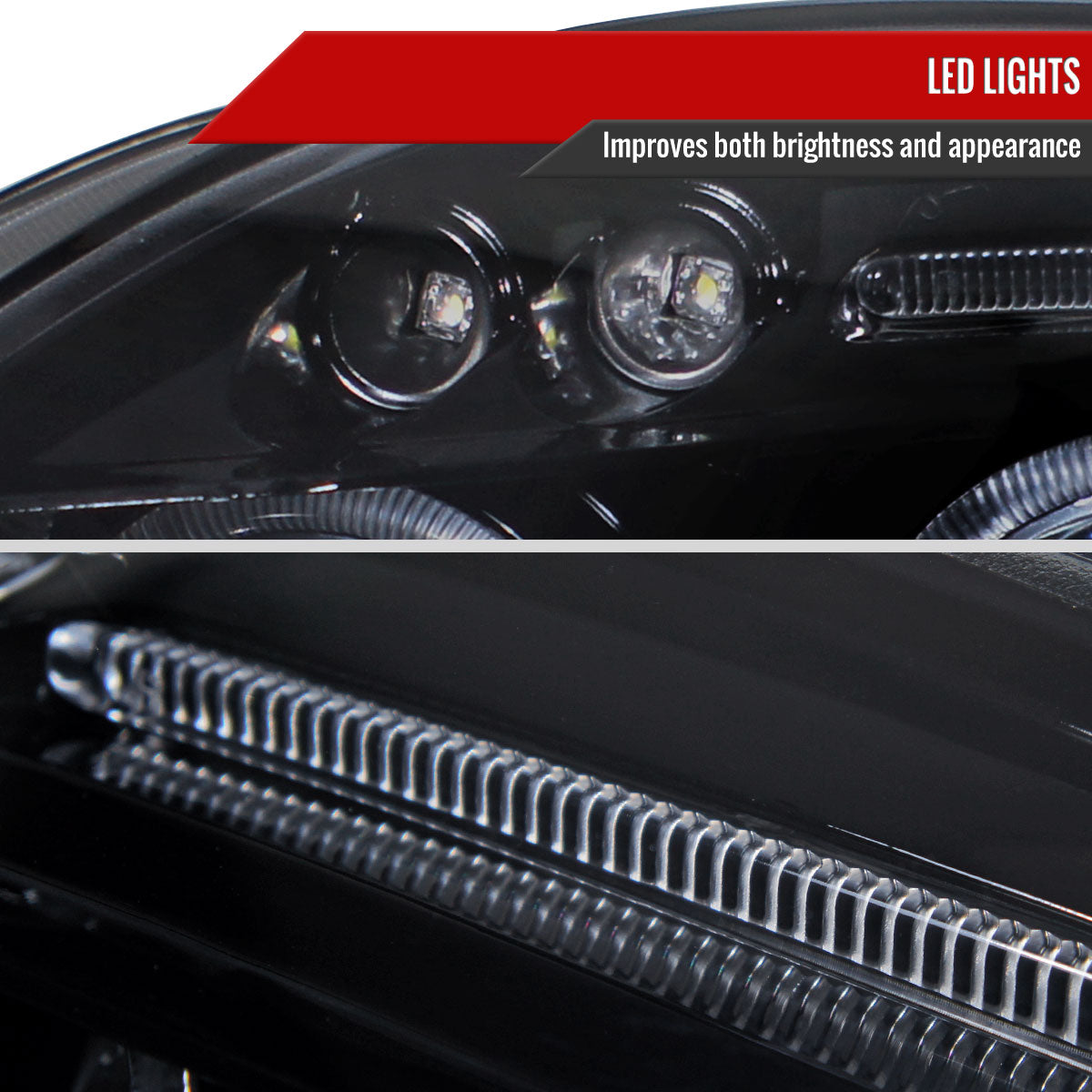 2006-2011 Mitsubishi Eclipse Dual Halo Projector Headlights (Glossy Black Housing/Smoked Lens)