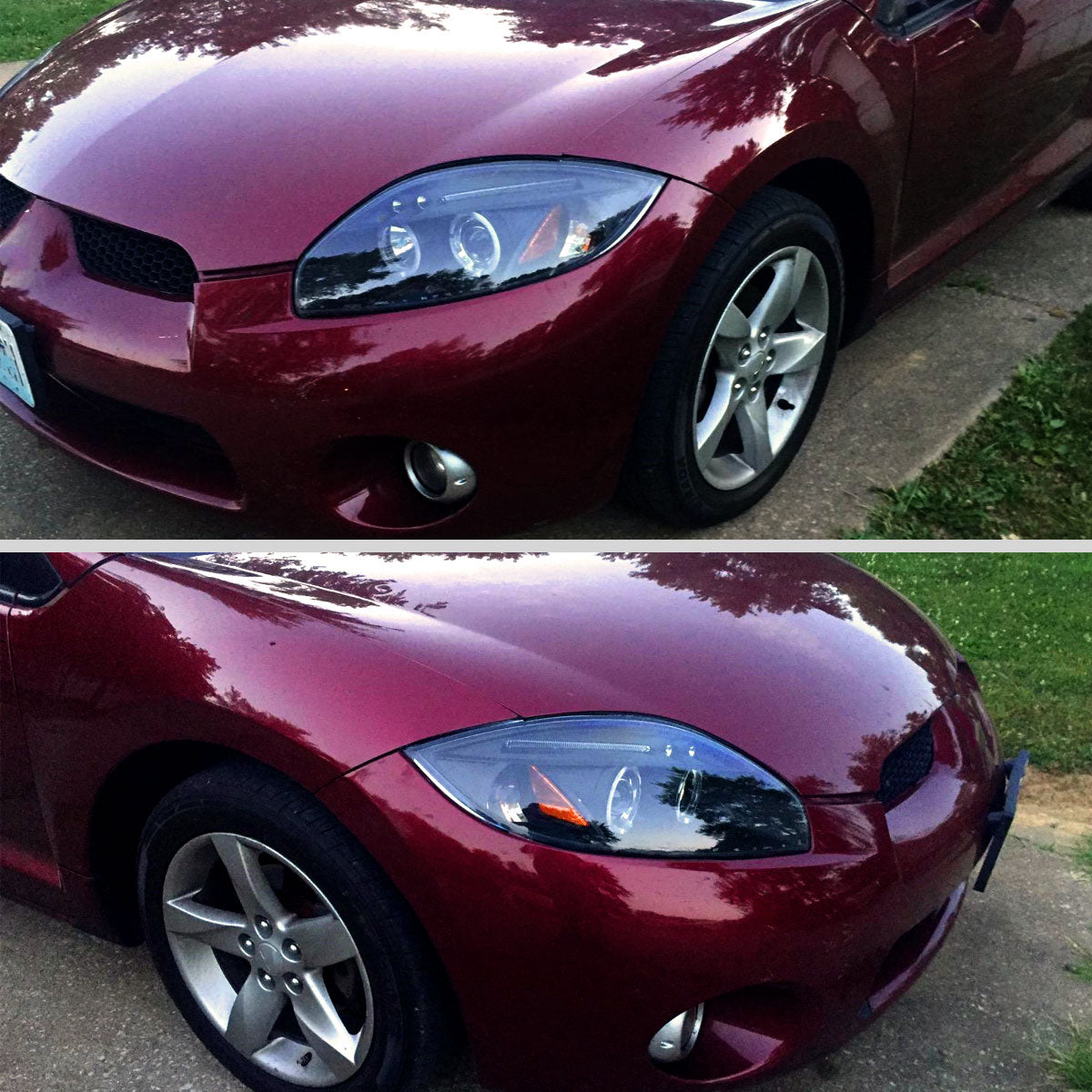 2006-2011 Mitsubishi Eclipse Dual Halo Projector Headlights (Matte Black Housing/Clear Lens)