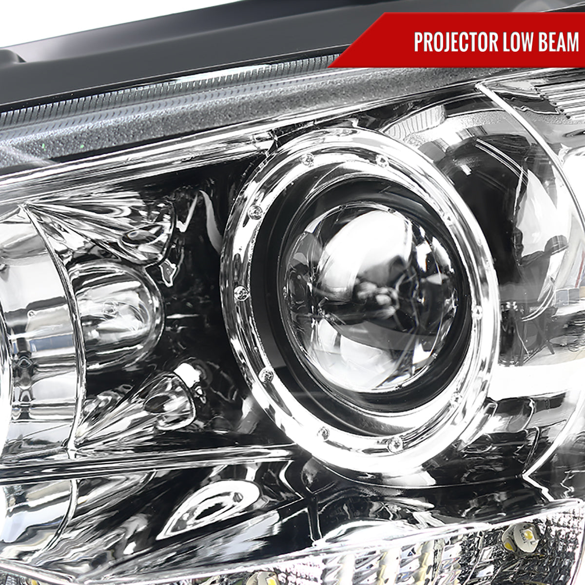 2008-2015 Mitsubishi Lancer EVO Projector Headlights w/ SMD LED Light Strip (Chrome Housing/Clear Lens)