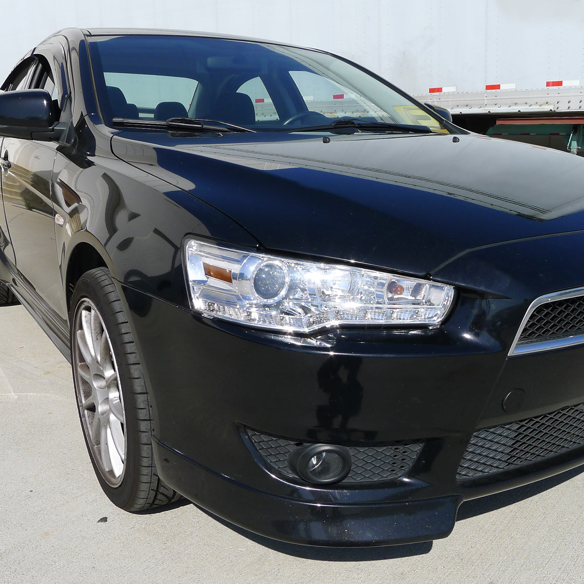 2008-2015 Mitsubishi Lancer EVO Projector Headlights w/ SMD LED Light Strip (Chrome Housing/Clear Lens)