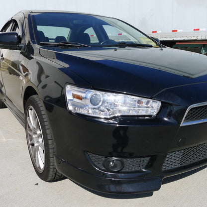 2008-2015 Mitsubishi Lancer EVO Projector Headlights w/ SMD LED Light Strip (Chrome Housing/Clear Lens)