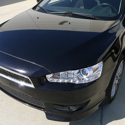 2008-2015 Mitsubishi Lancer EVO Projector Headlights w/ SMD LED Light Strip (Chrome Housing/Clear Lens)