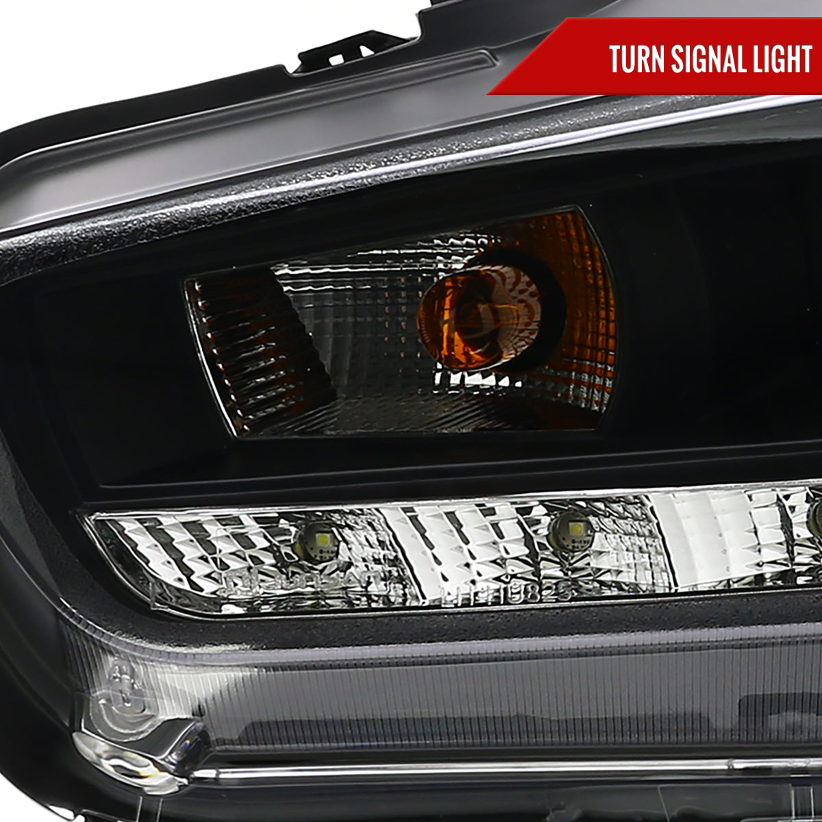 2008-2015 Mitsubishi Lancer EVO Projector Headlights w/ SMD LED Light Strip (Matte Black Housing/Clear Lens)