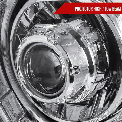 2004-2008 Ford F-150/ 2006-2008 Lincoln Mark LT Projector Headlights w/ Amber Reflectors (Chrome Housing/Clear Lens)