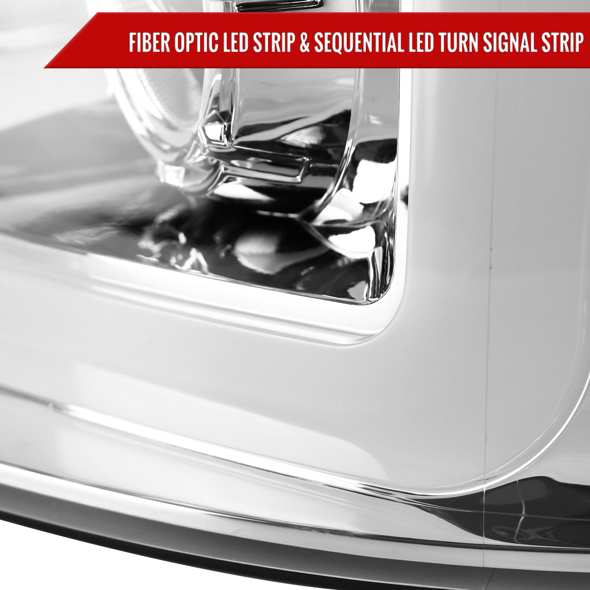 2004-2008 Ford F-150/ 2006-2008 Lincoln Mark LT Switchback Sequential LED C-Bar Projector Headlights (Chrome Housing/Clear Lens)