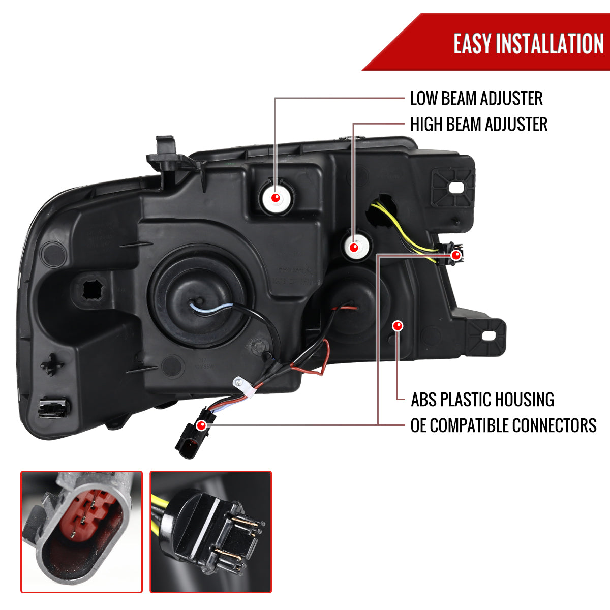 2004-2008 Ford F-150/ 2006-2008 Lincoln Mark LT Switchback Sequential LED C-Bar Projector Headlights (Chrome Housing/Clear Lens)