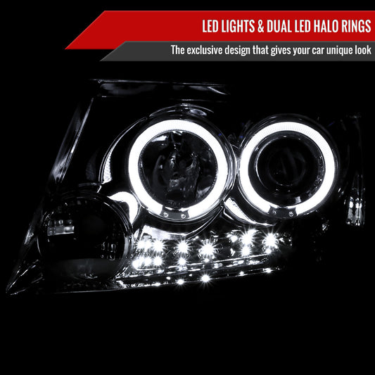2004-2008 Ford F-150/ 2006-2008 Lincoln Mark LT Dual Halo Projector Headlights (Chrome Housing/Clear Lens)