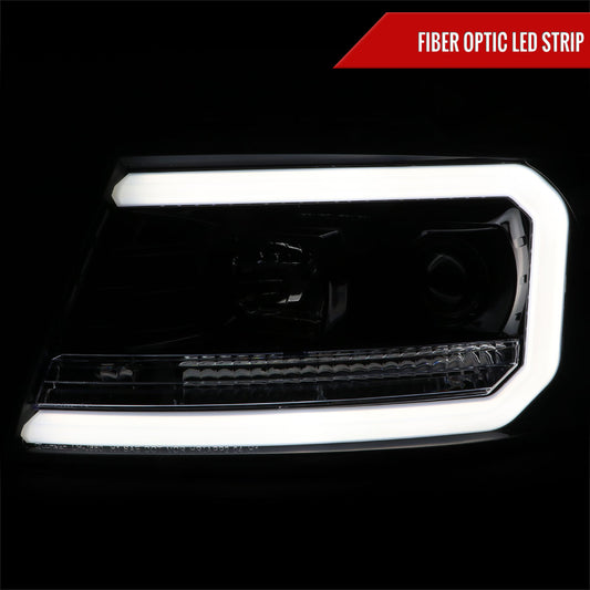 2004-2008 Ford F-150/ 2006-2008 Lincoln Mark LT LED C-Bar Projector Headlights (Jet Black Housing/Clear Lens)