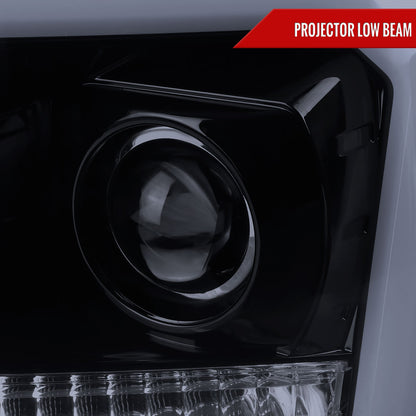 2004-2008 Ford F-150/ 2006-2008 Lincoln Mark LT LED C-Bar Projector Headlights (Glossy Black Housing/Smoked Lens)