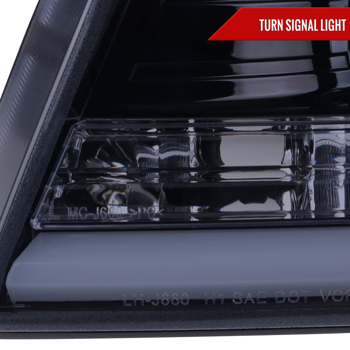 2004-2008 Ford F-150/ 2006-2008 Lincoln Mark LT LED C-Bar Projector Headlights (Glossy Black Housing/Smoked Lens)