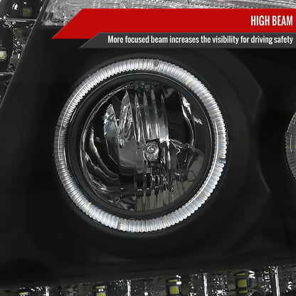 2004-2008 Ford F-150/ 2006-2008 Lincoln Mark LT Dual Halo Projector Headlights w/ LED Light Strip (Matte Black Housing/Clear Lens)