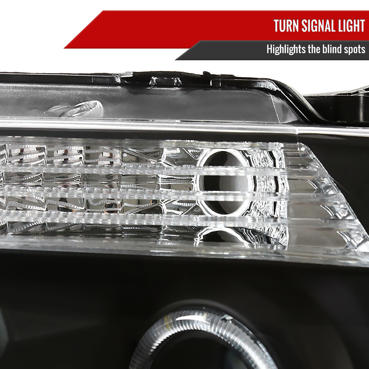 2004-2008 Ford F-150/ 2006-2008 Lincoln Mark LT Dual Halo Projector Headlights w/ LED Light Strip (Matte Black Housing/Clear Lens)