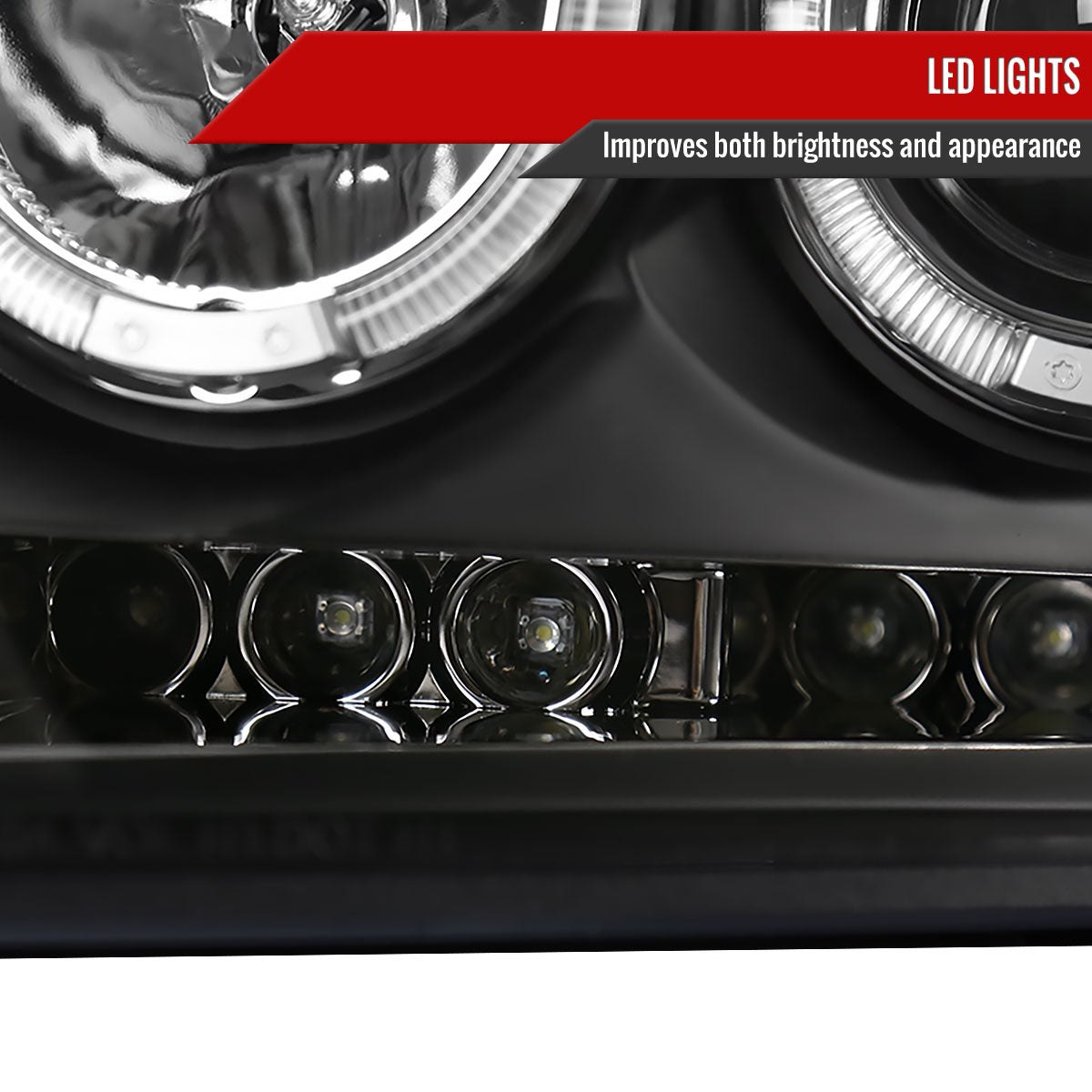 2004-2008 Ford F-150/ 2006-2008 Lincoln Mark LT Dual Halo Projector Headlights (Matte Black Housing/Clear Lens)