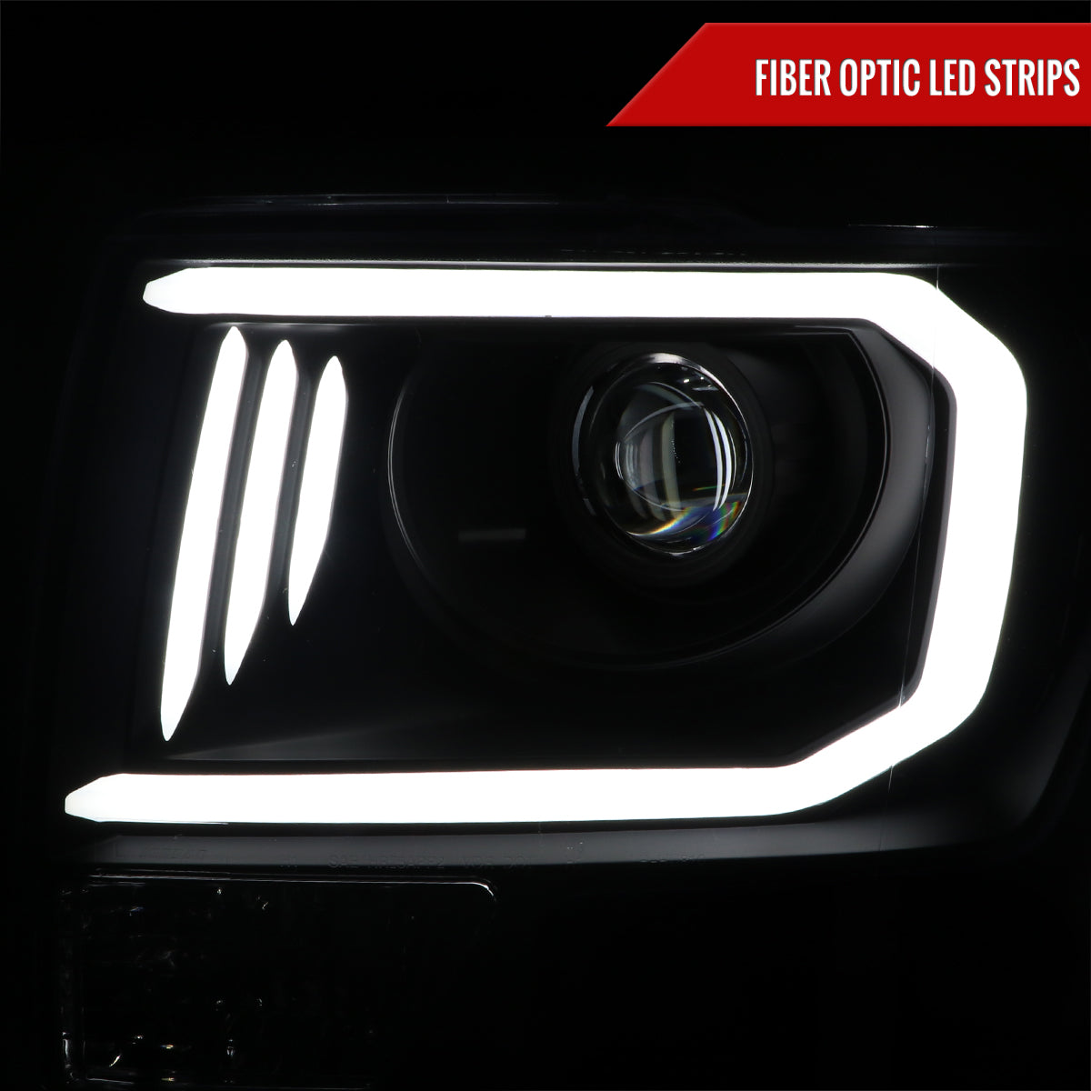 2009-2014 Ford F-150 LED C-Bar Projector Headlights (Matte Black Housing/Clear Lens)