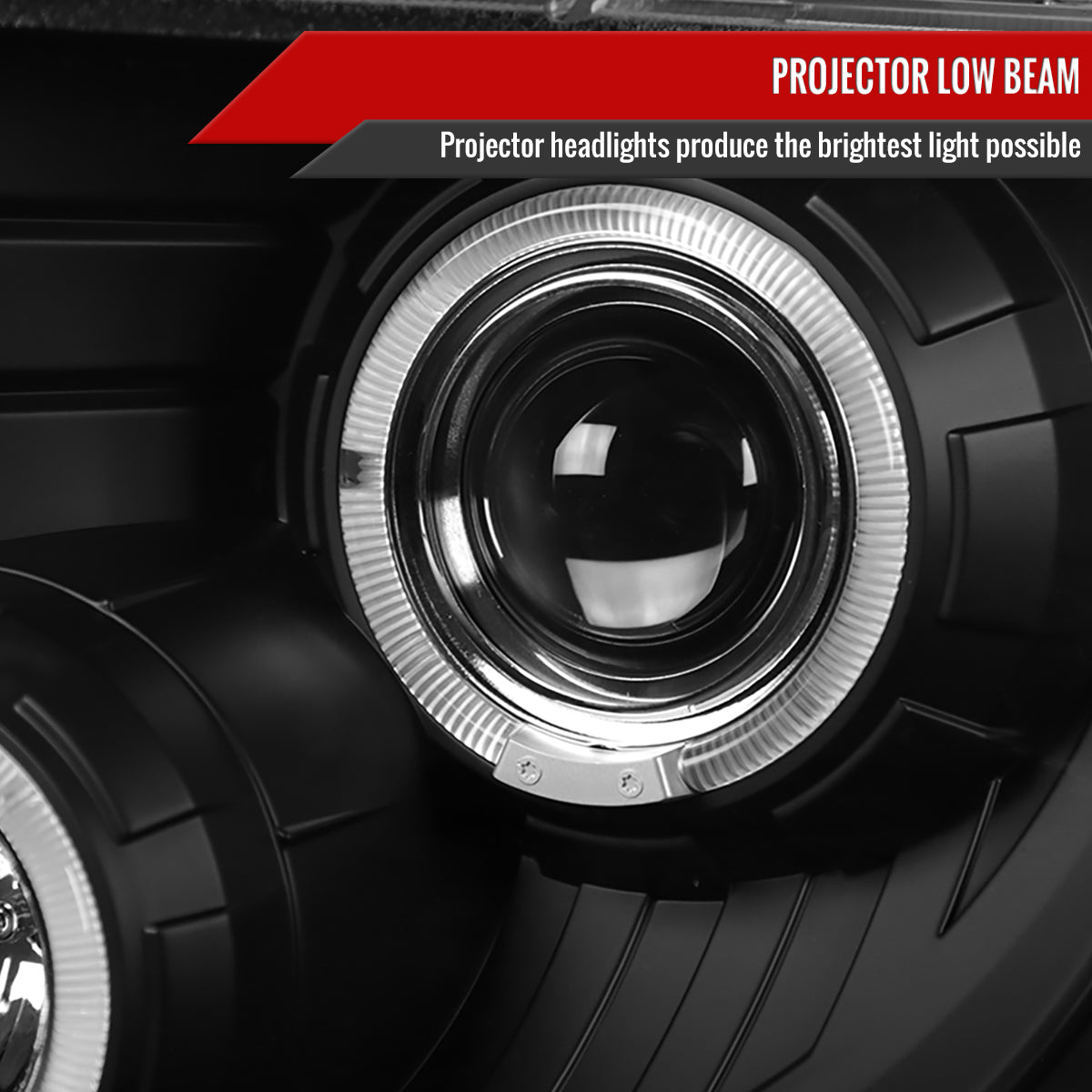2009-2014 Ford F-150 Dual Halo Projector Headlights (Matte Black Housing/Clear Lens)